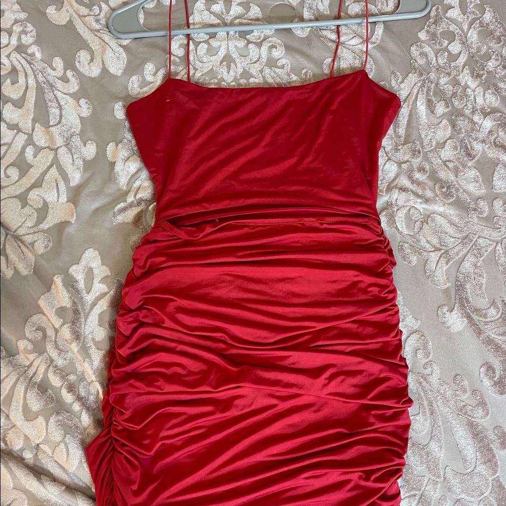 Silk Red midi dress